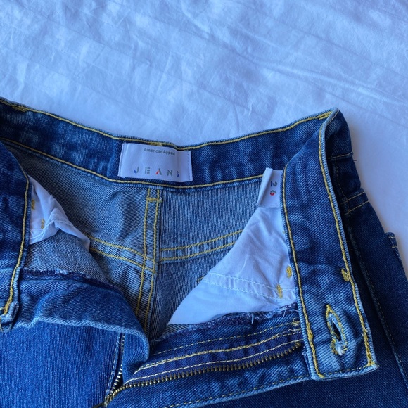 American Apparel High Waisted Dark Wash Blue Short size 26 - Picture 4 of 5